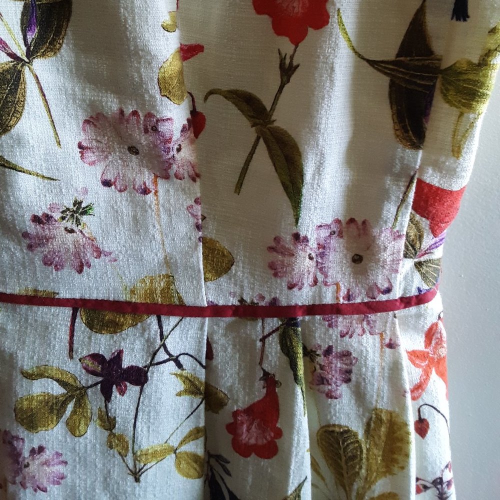 Lands' End Summer Floral Botanical Plus Size Lined Pockets Midi Dress - Picture 2 of 16